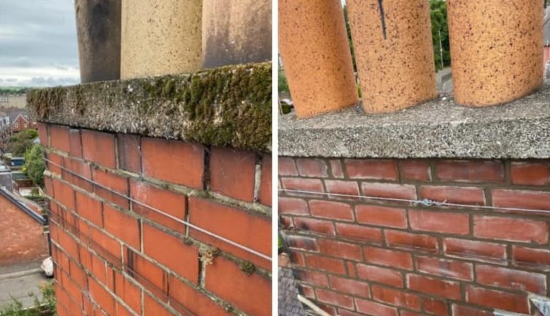 Rope-access allows chimney repairs in tricky, high places