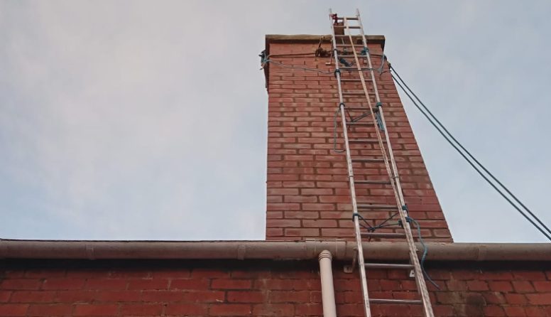 Chimney repair by rope access in Edinburgh